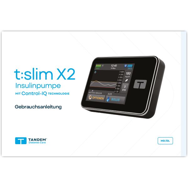 Gebrauchsanleitung t:slim X2 Insulinpumpe Control-IQ v7.7 mg/dl