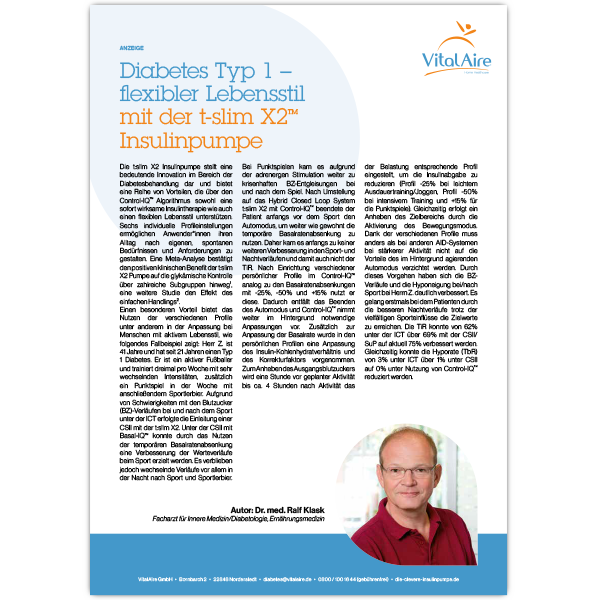 t:slim X2 Insulinpumpe Advertorial Dr. med. Ralf Klask | VitalAire GmbH Bereich Diabetes